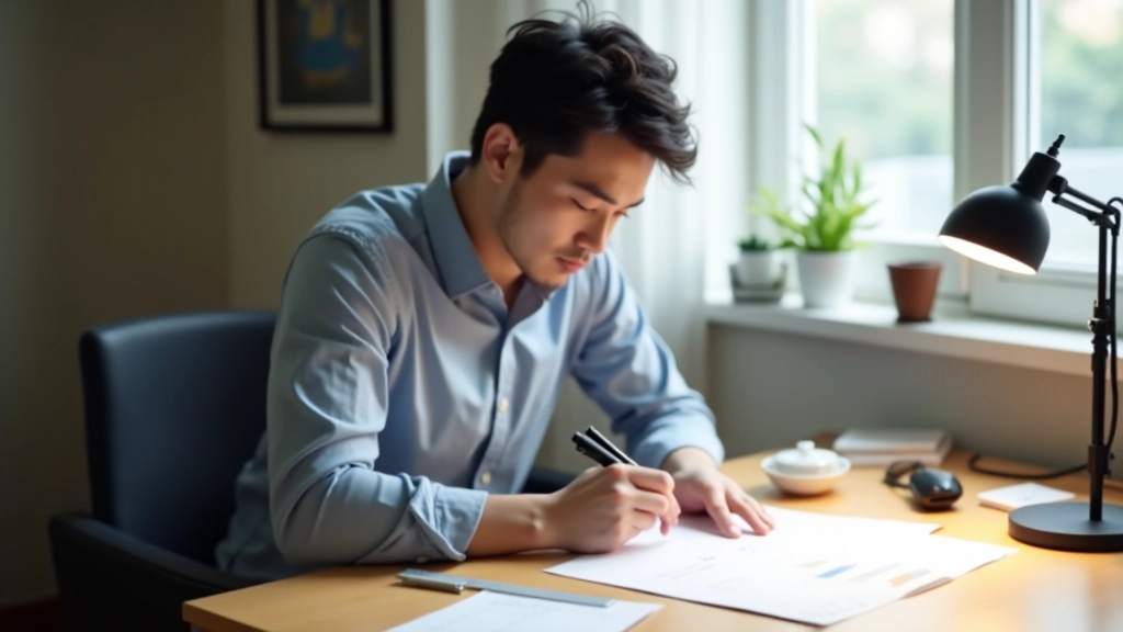 Designer sketching responsive layout breakpoints on paper at workspace with ruler and notes