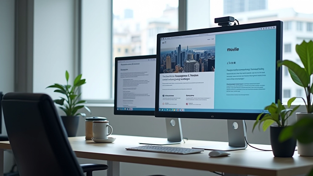 Modern split-screen design layout with English and Traditional Chinese text balanced on either side