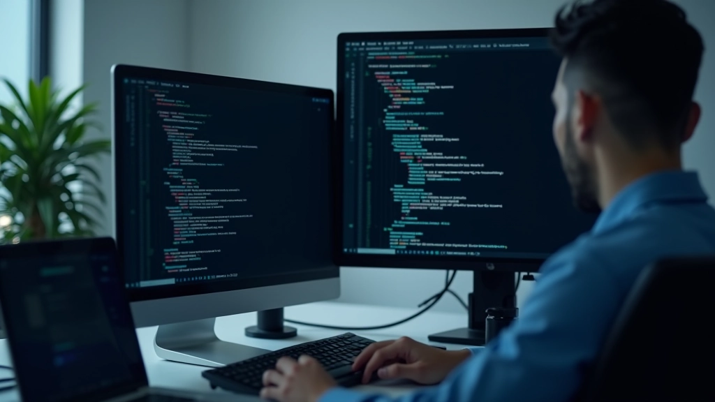 Code editor showing clean HTML structure for split-screen layout with proper nesting