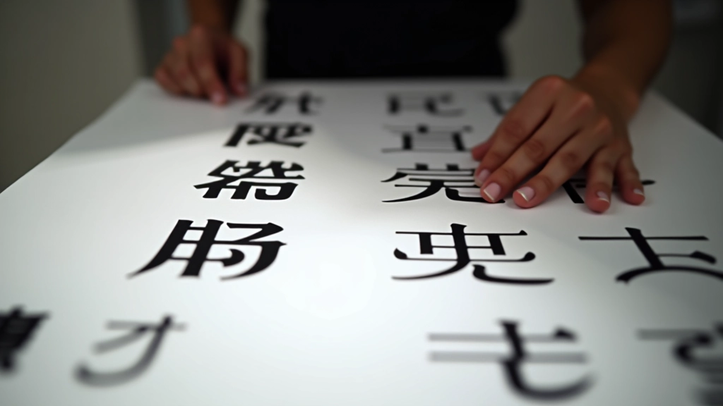 Comparison of English and Chinese typography samples showing font weight and visual balance